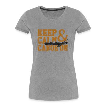 Canoe Canoeing Vintage Keep Calm - Frauen Premium Bio T-Shirt - Navy - Vorne - Mia (176cm)