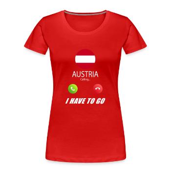 Austria calls to Lusiger flags slogan - Women's Premium Organic T-Shirt - navy - Front - Mia (176cm)