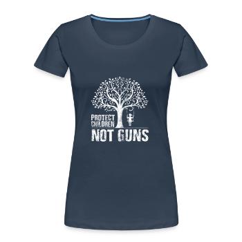 Protecting children, not weapons - Children's swing tree - Women's Premium Organic T-Shirt - navy - Front - Mia (176cm)