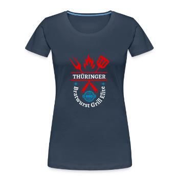 Thüringen-Thüringer Bratwurst Grill Elite - Frauen Premium Bio T-Shirt - Navy - Vorne - Mia (176cm)