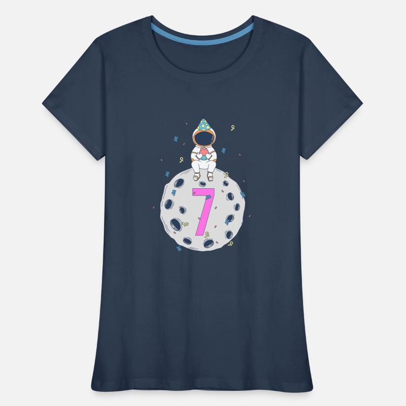 Fête d’anniversaire de l’espace du 7ème anniversaire T-shirt bio Premium Femme