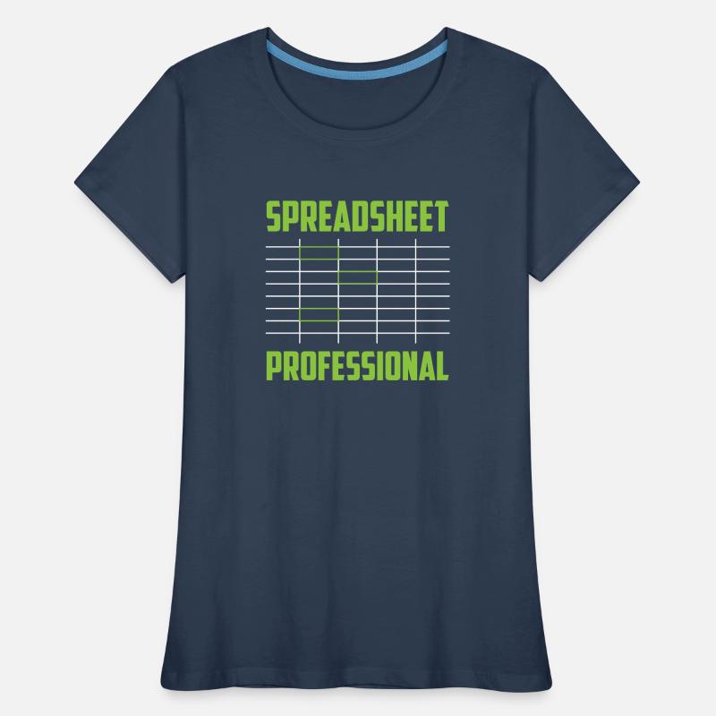 Table de travail professionnelle Spreadsheet Comptable T-shirt bio Premium Femme