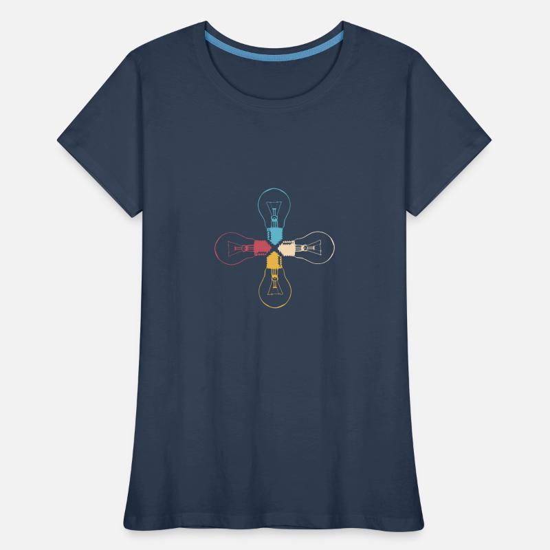 Idea Light Bulb Light Brain Cool Lamp Thinking 3 Women's Premium Organic T-Shirt