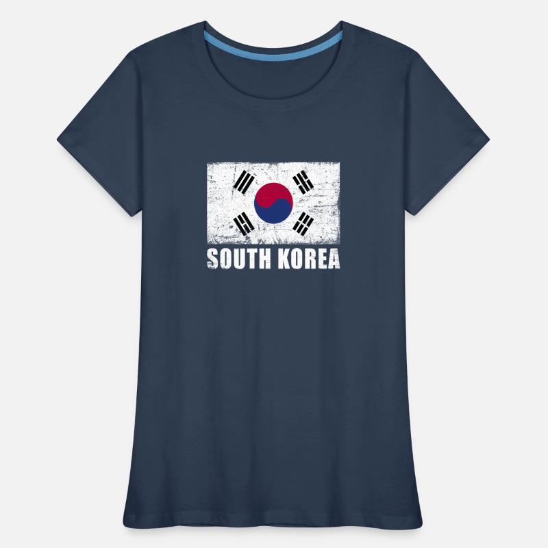 Drapeau de la Corée du Sud Grunge Drapeau de la Corée du Sud T-shirt bio Premium Femme