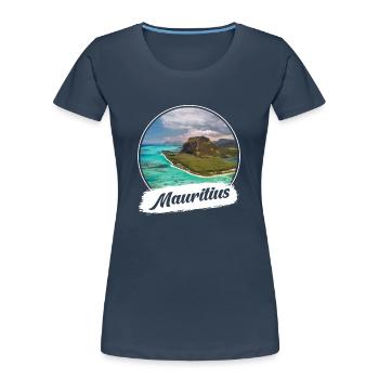 Mauritius Souvenir - Frauen Premium Bio T-Shirt - Navy - Vorne - Mia (176cm)