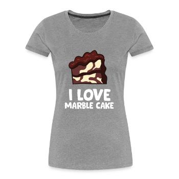 Marble Cake - I love marble cake - Women's Premium Organic T-Shirt - navy - Front - Mia (176cm)