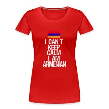 Je ne peux pas rester calme Je suis arménien - T-shirt bio Premium Femme - bleu marine - Devant - Mia (176cm)