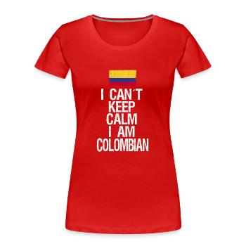 Je ne peux pas rester calme Je suis colombien - T-shirt bio Premium Femme - bleu marine - Devant - Mia (176cm)