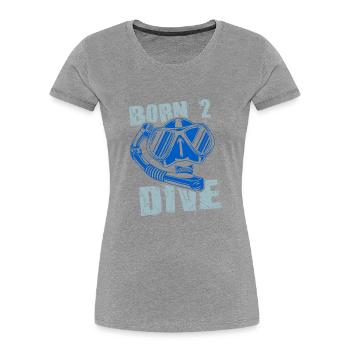 Né pour plonger - T-shirt bio Premium Femme - bleu marine - Devant - Mia (176cm)