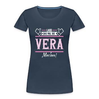 Vera Geschenkidee Geschenk Geburtstag - Frauen Premium Bio T-Shirt - Navy - Vorne - Mia (176cm)
