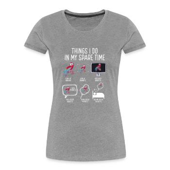 Ce que je fais pendant mon temps libre - T-shirt bio Premium Femme - bleu marine - Devant - Mia (176cm)