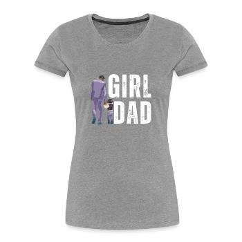 Fille protectrice papa, sortir avec ma fille - T-shirt bio Premium Femme - bleu marine - Devant - Mia (176cm)