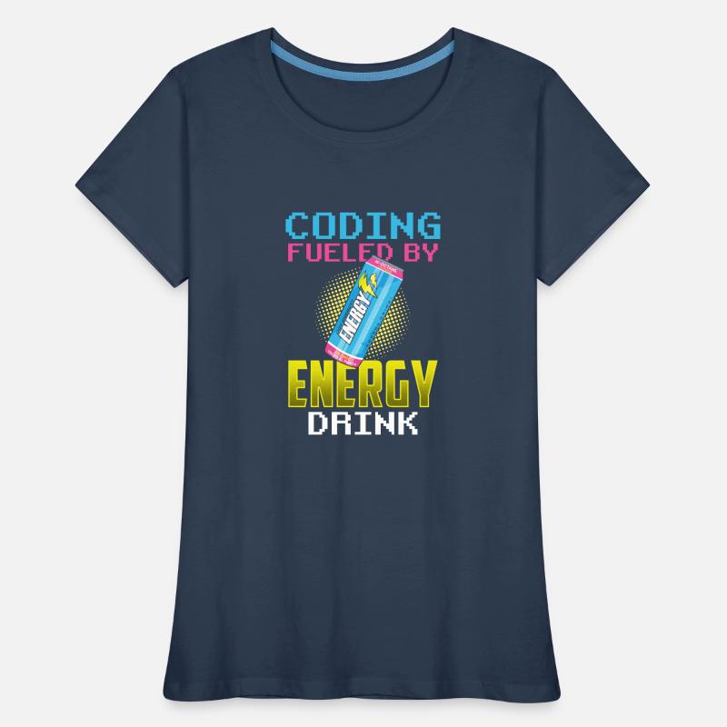 Programming with Energydrinks Coder Coding Code Women's Premium Organic T-Shirt