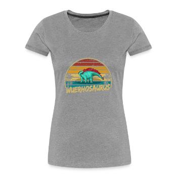 Wuerhosaurus Dinosaurier Kinder Dino Geschenk - Frauen Premium Bio T-Shirt -  - Vorne - Mia (176cm)