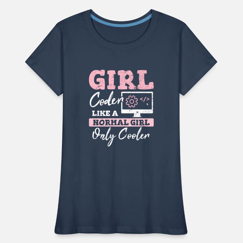 Funny Girl Coder Computer Programming Code Web Dev Women's Premium Organic T-Shirt