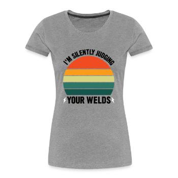 Welder Profession Heat Steel Gas TIG MAG Welding - Women's Premium Organic T-Shirt - navy - Front - Mia (176cm)