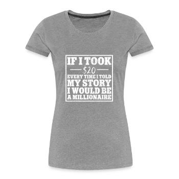 Leg surgery wheelchair lost leg - Women's Premium Organic T-Shirt - navy - Front - Mia (176cm)