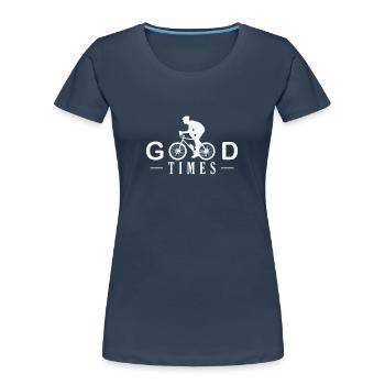 Bons moments Cyclisme Fitness Sports - T-shirt bio Premium Femme - bleu marine - Devant - Mia (176cm)