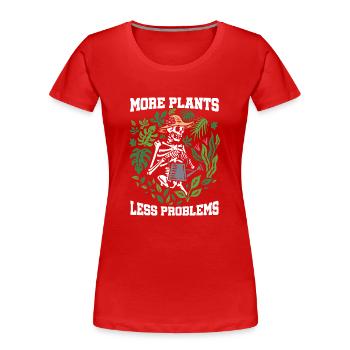 More Plants Less Problems Gardening Gardener Horti - Frauen Premium Bio T-Shirt - Navy - Vorne - Mia (176cm)