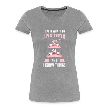 Dentist, periodontist - Women's Premium Organic T-Shirt - navy - Front - Mia (176cm)