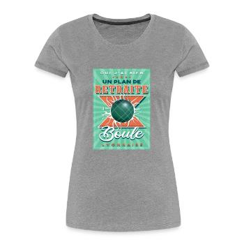 Boule Lyonnaise Retraite - T-shirt bio Premium Femme - bleu marine - Devant - Mia (176cm)