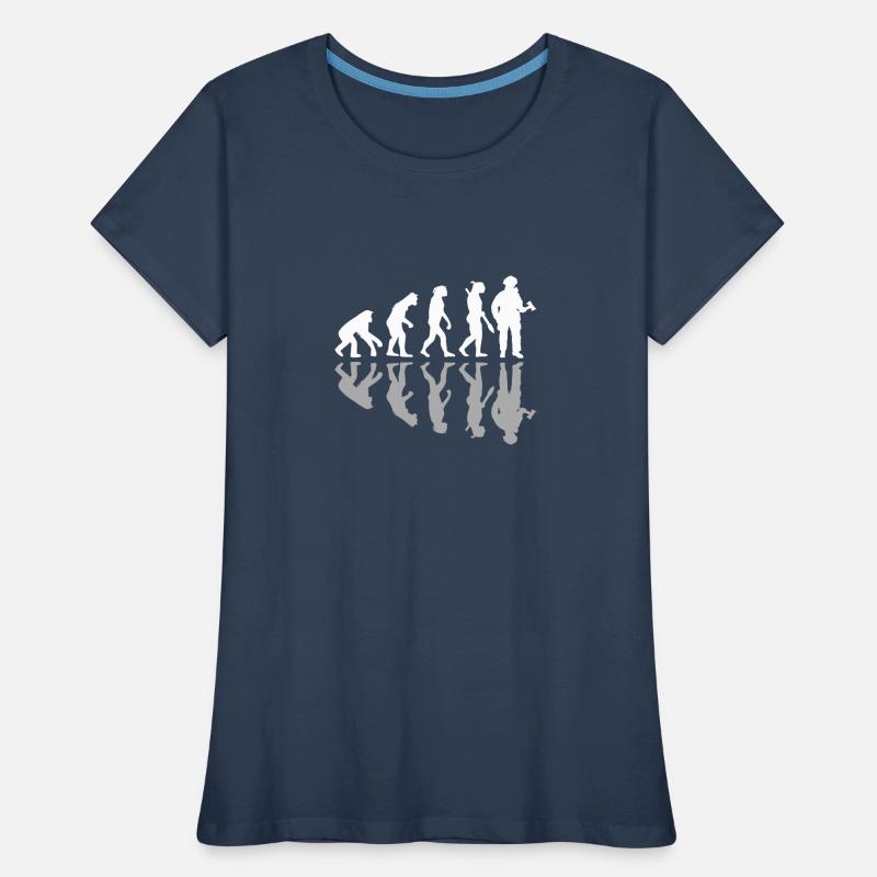 Funny Human Evolution Firefighter Firefighting Women's Premium Organic T-Shirt