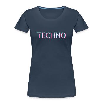 Techno Rave Festival Electro Musik Raver - Frauen Premium Bio T-Shirt - Navy - Vorne - Mia (176cm)
