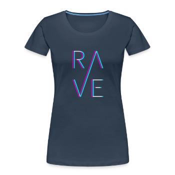 Techno Rave Festival Electro Music Raver - T-shirt bio Premium Femme - bleu marine - Devant - Mia (176cm)