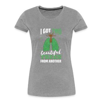 Lungenoperation Spender Lunge Transplantation - Frauen Premium Bio T-Shirt - Navy - Vorne - Mia (176cm)