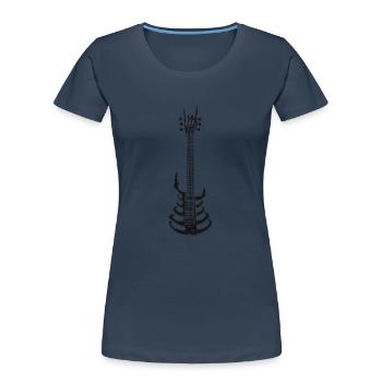 Rock & Roll Skeleton Guitar Music Lover - T-shirt bio Premium Femme - bleu marine - Devant - Mia (176cm)