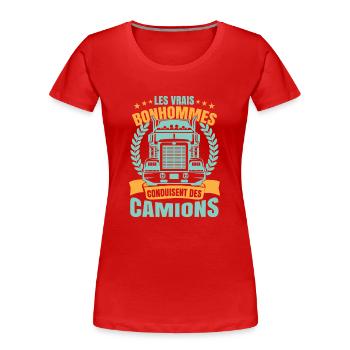 Camion Humour Chauffeur Poids Lourd - T-shirt bio Premium Femme - bleu marine - Devant - Mia (176cm)