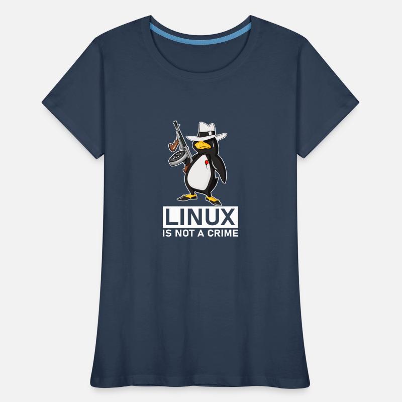 Linux is Not A Crime Linux Tux Penguin Frauen Premium Bio T-Shirt