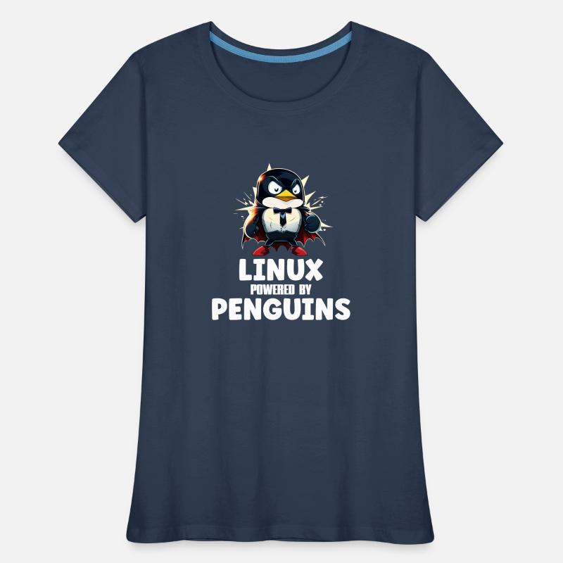 Linux Powered By Penguins Frauen Premium Bio T-Shirt