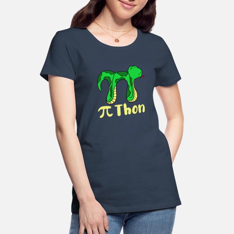 Drôle serpent pi jour math python science blague T-shirt bio Premium Femme