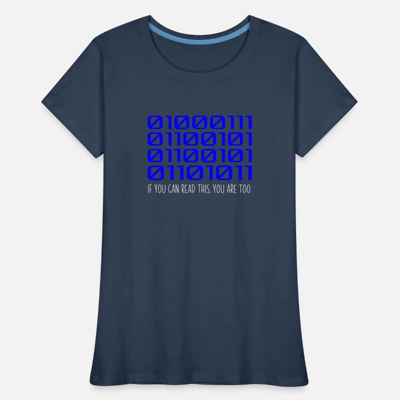 Funny Coder Binary Code Programmer Developer Women's Premium Organic T-Shirt