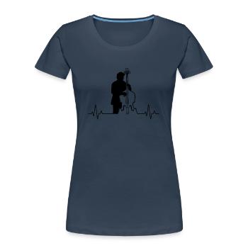 Double bass Double bass player Double bass player - Women's Premium Organic T-Shirt - navy - Front - Mia (176cm)