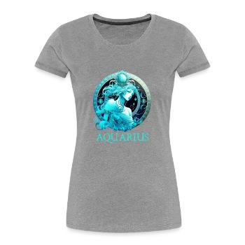 Embrace Your Aquarius Identity: Aquarius Pride Zod - Women's Premium Organic T-Shirt - navy - Front - Mia (176cm)