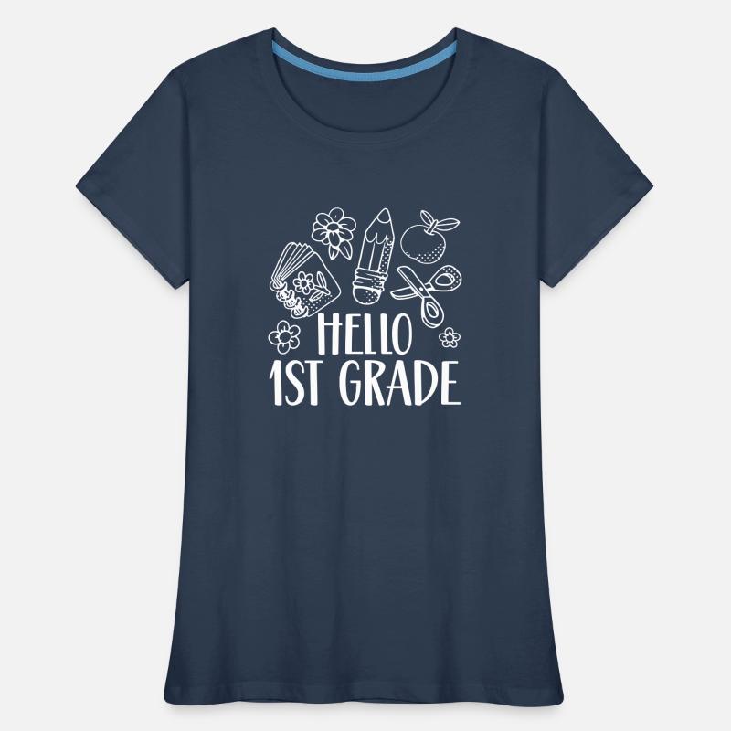 Hello 1 Class First Grader First Class Women's Premium Organic T-Shirt