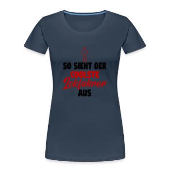 Dampflok Lokführer Eisenbahner Eisenbahn Vater - Frauen Premium Bio T-Shirt - Navy - Vorne - Mia (176cm)