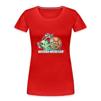 Bruder muss los - Frauen Premium Bio T-Shirt - Navy - Vorne - Mia (176cm)