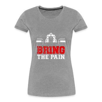 Trainiere - Frauen Premium Bio T-Shirt - Navy - Vorne - Mia (176cm)