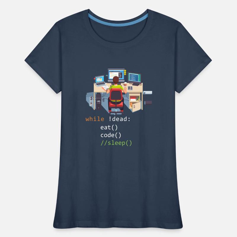 Informatik Python Programmierer Eat Code Sleep Frauen Premium Bio T-Shirt