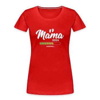 Mama Loading 2024 (Garantie du prix le plus bas) - T-shirt bio Premium Femme - bleu marine - Devant - Mia (176cm)