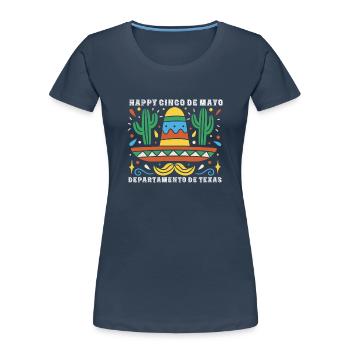 Joyeux Cinco de Mayo Departamento de Texas - T-shirt bio Premium Femme - bleu marine - Devant - Mia (176cm)