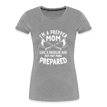 Prepper Mom Tenue Survie en plein air pour les femmes - T-shirt bio Premium Femme - bleu marine - Devant - Mia (176cm)