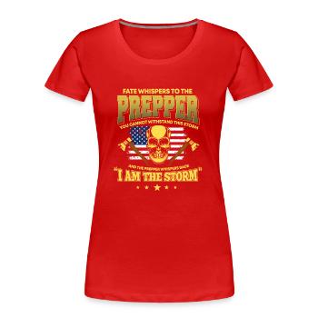 Amerikanisches Prepper Outfit Amerika - Frauen Premium Bio T-Shirt - Navy - Vorne - Mia (176cm)