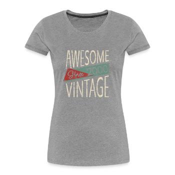 Génial depuis 2000 Retro Vintage Design - T-shirt bio Premium Femme - bleu marine - Devant - Mia (176cm)