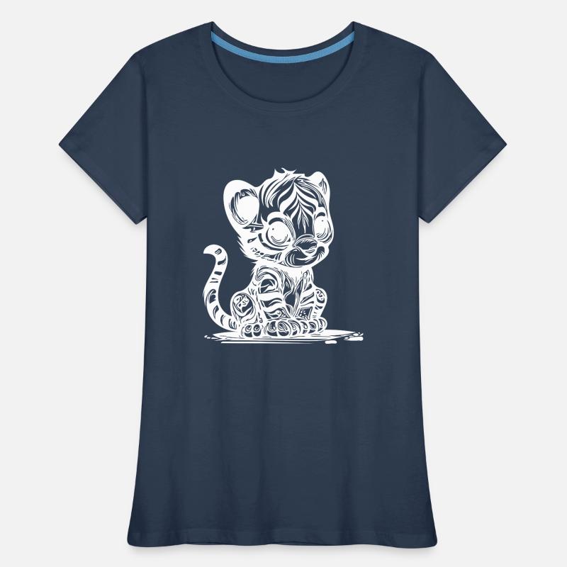 Small tiger with cute striped pattern Women's Premium Organic T-Shirt