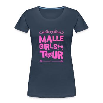 Malle Party Team - Frauen Premium Bio T-Shirt - Navy - Vorne - Mia (176cm)