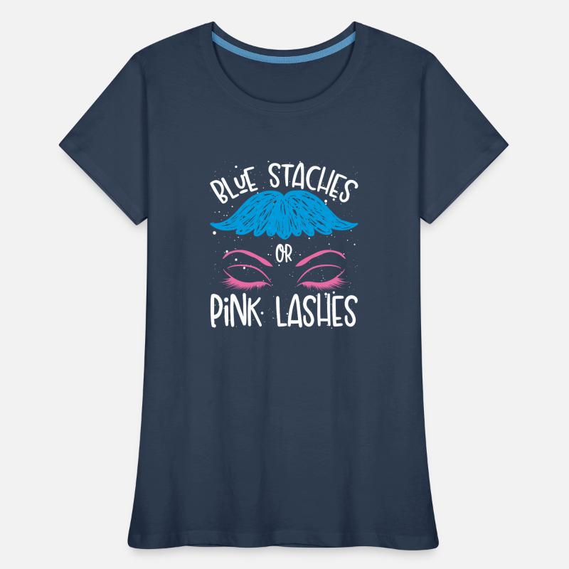 Blaue Stäbe Oder Rosa Wimpern Frauen Premium Bio T-Shirt